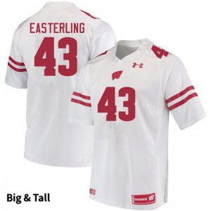 Men's Wisconsin Badgers NCAA #43 Quan Easterling White Authentic Under Armour Big & Tall Stitched College Football Jersey UP31N18WU
